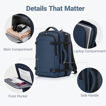 Rosamo 3 Piece Carry On Luggage Set, 20 Inch Front Opening Hardside Suitcase, Spinner Wheels, TSA Lock - color: DarkBlue