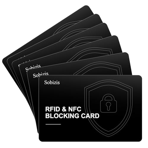 6 Pack RFID Blocking Card, Slim Contactless NFC Debit Credit Card Protector for Wallets,Safe Card RFID Cards Blocker, Anti-Theft for Credit Card Passort ID Card, Travle Accessories for Men & Women - style: 6