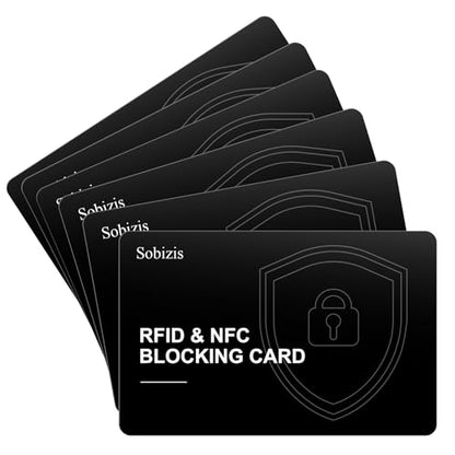 6 Pack RFID Blocking Card, Slim Contactless NFC Debit Credit Card Protector for Wallets,Safe Card RFID Cards Blocker, Anti-Theft for Credit Card Passort ID Card, Travle Accessories for Men & Women - style: 6