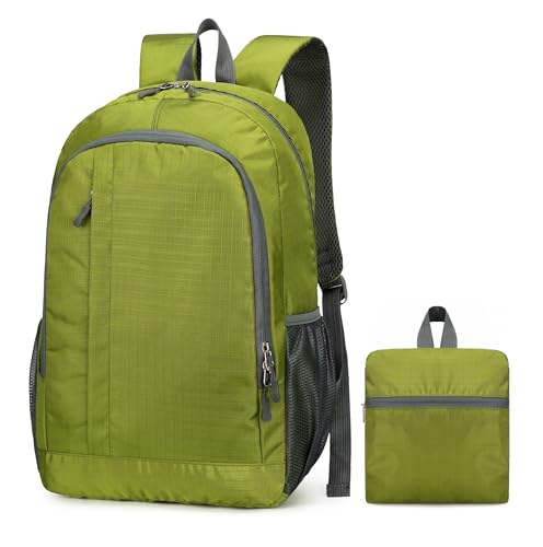 Ultra Packable Hiking Backpack, Foldable Travel Daypack, 25L - color: Green