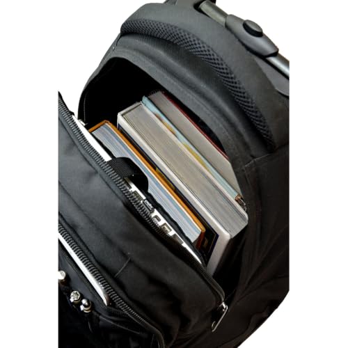 Denco UNLV Rebels Expedition Wheeled Laptop Backpack with Telescoping Handle for Travel, Work & Everyday Adventures