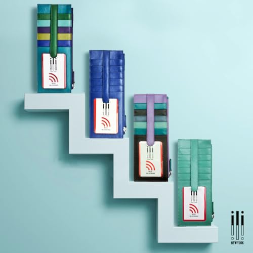 ili New York RFID Blocking Long Double Sided Slim Wallet - Aqua - color: Aqua