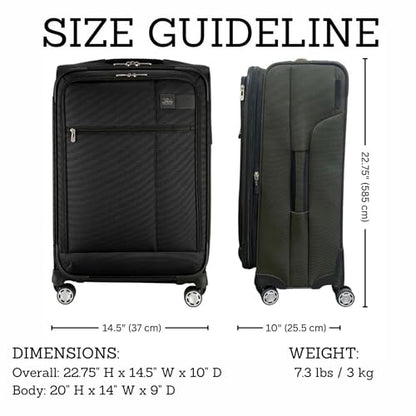 Skyway Sigma 7.0 Softside Expandable Spinner Suitcase with Wheels, Carry-on Luggage, Pine, 20-inch - color: Pine, size: Carry-on 20-Inch