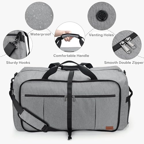 120L Foldable Collapsible Waterproof Travel Duffle Bag for Men and Women - color: Gray, size: 120L