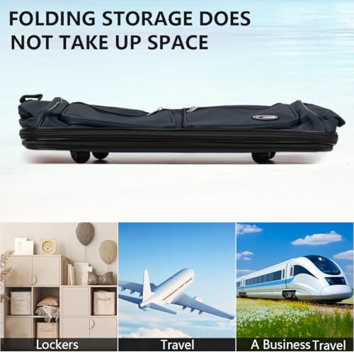 30'' Expandable Rolling Duffel Bag Suitcases w/Wheels,Foldable Luggage Bag - color: Navy, size: 30"