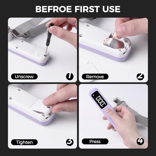 pack all Digital Luggage Scale for Travel, 110Lbs Capacity, 0.1Lb Precision - color: Purple