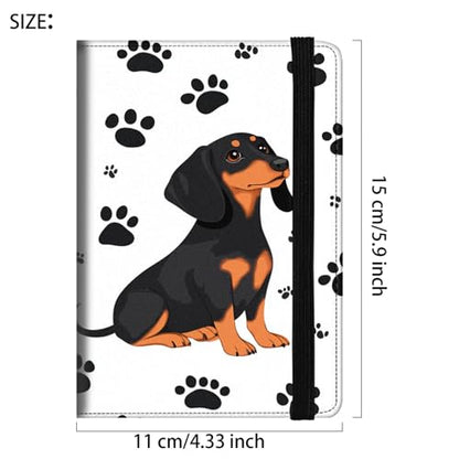 Bxgolkgd Passport Cover,RFID Blocking,Large Capacity Multi-Slot Travel Passport Wallet for Men & Women - Cute Dachshund - color: Cute Dachshund