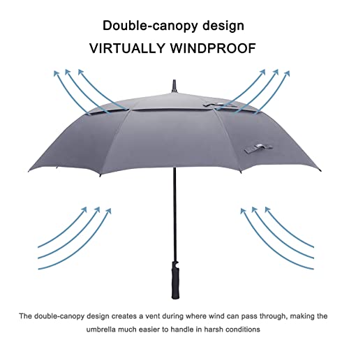 G4Free 47/54/62/68/72 Inch Golf Umbrella Windproof Auto Open Large Umbrella - color: Grey, size: 68 inch
