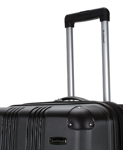 Rockland London Hardside Expandable Spinner Wheel Luggage, Checked Large 28", Black - color: Black, size: Checked 28"