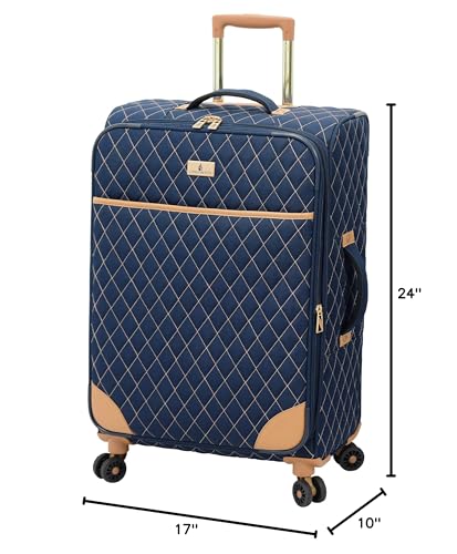 LONDON FOG Queensbury 24 Spinner, Navy, 24 Inch (9224 NAV) - size: Checked-Medium 24-Inch