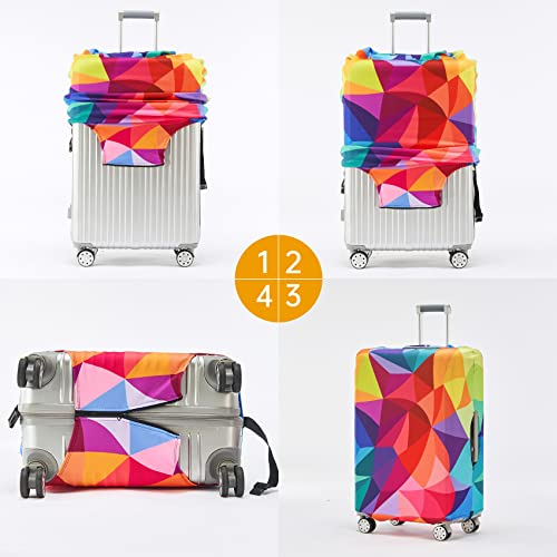 Travelkin 여행 가방 Tsa 승인 여행 가방 커버 프로텍터, 다채로운 기하학, 여행 - color: 다채로운 기하학, size: XL(29-32inch suitcase)