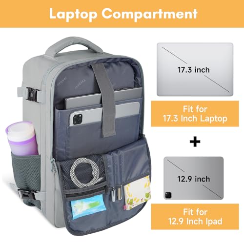 Taygeer Carry On Backpack for Men Women, Travel Backpack with Shoe Pouch - color: Elephantgray, size: X-Large