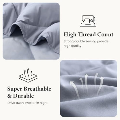 Joysoul Down Throw Blankets, Lightweight Feather Down Throw for Indoor and Outdoor Duvet Insert, Camping, Travel, Couch, Soft Throw Medium Warm, Lazy Grey(50" x 70") - color: Lazy Grey