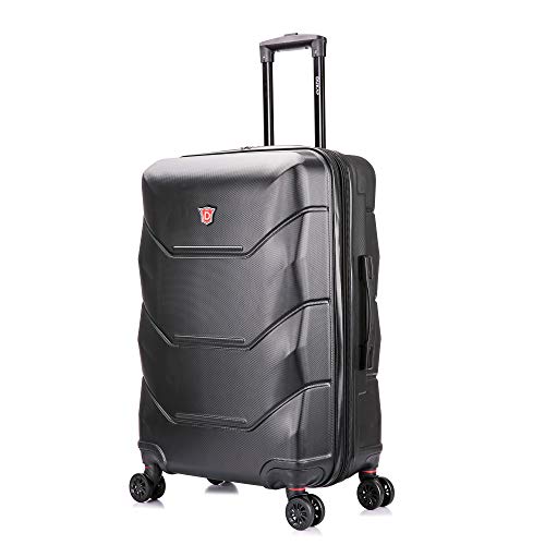 DUKAP ZONIX 26-Inch Medium Hardside Spinner Luggage Lightweight Black - color: Black, size: 26 Inch