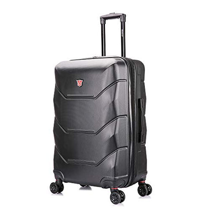 DUKAP ZONIX 26-Inch Medium Hardside Spinner Luggage Lightweight Black - color: Black, size: 26 Inch