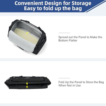 HanTrip 16 Inch Under Seat Carry On Duffle Bag for Airplanes, Black - color: Black, size: Carry-on 16.5-Inch