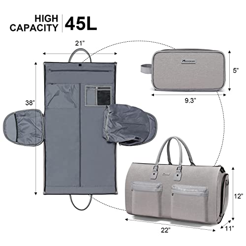 Garment Duffle Bags for Travel,Carry on Garment Bag with Shoe Compartment - color: Light Grey