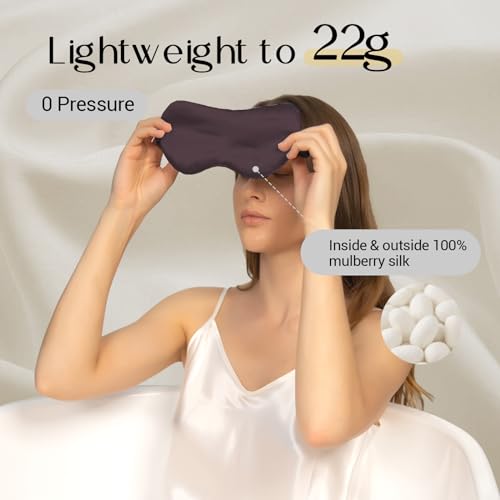 ZIMASILK Adjustable 100% 22 Momme Mulberry Silk Sleep Mask - color: Plum Wine