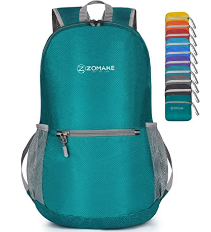 ZOMAKE Lightweight Packable Backpack, Foldable Small Travel Day Pack - color: C-lake Green