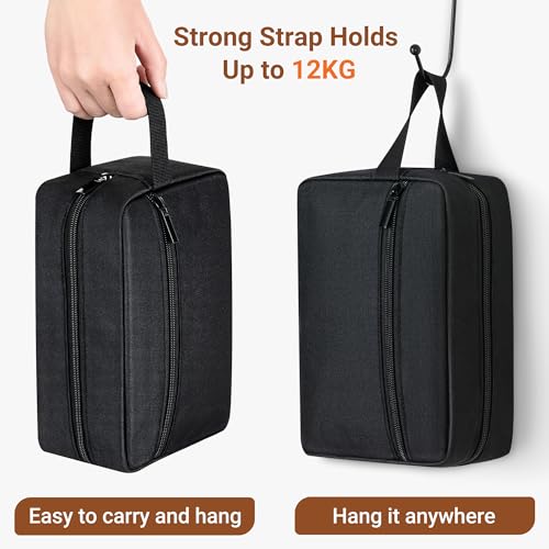 Elviros Hanging Toiletry Bag, Lightweight Travel Dopp Kit, Large, Black - color: Black, size: Large