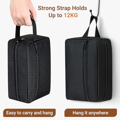 Elviros Hanging Toiletry Bag, Lightweight Travel Dopp Kit, Large, Black - color: Black, size: Large