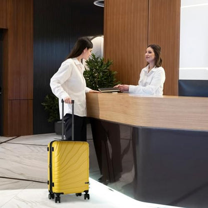 VANKEAN 20" Expandable Hardshell Spinner Carry-On with TSA Lock Approved - color: Yellow