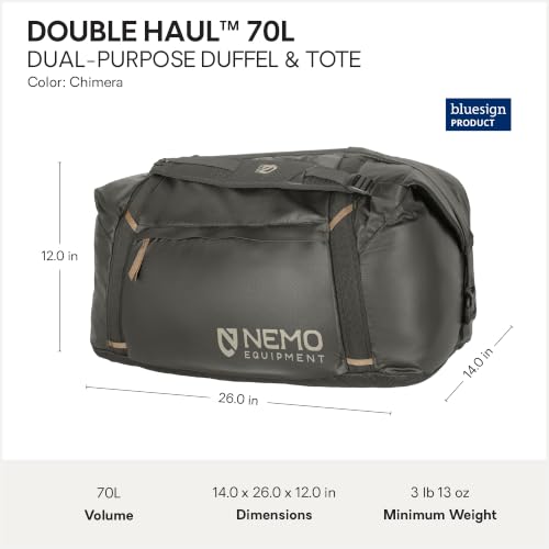 NEMO Equipment Double Haul Duffel & Tote Bag - Chimera - 70L - color: Chimera, size: 70L