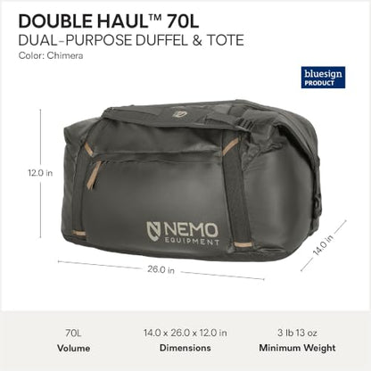 NEMO Equipment Double Haul Duffel & Tote Bag - Chimera - 70L - color: Chimera, size: 70L