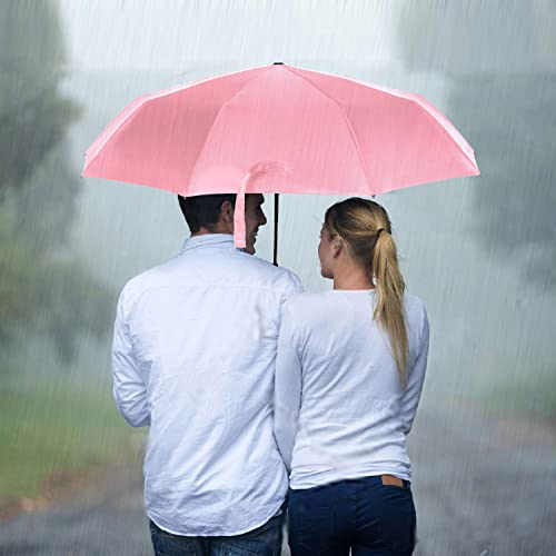 TradMall Travel Umbrella Windproof 56 Inches Canopy, Pink - color: Pink, size: 56 Inches
