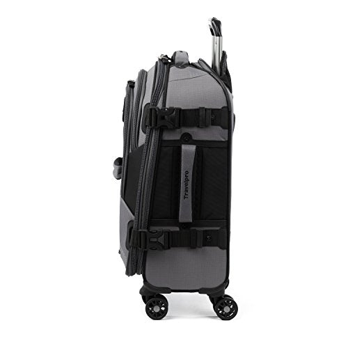 Travelpro Bold-Softside 확장 가능한 수하물 스피너 휠 포함, 그레이/블랙., 기내용 21인치, 볼드 - 스피너 휠이 있는 부드러운 확장 가능한 수하물 - color: 그레이/블랙., size: 기내용 21인치