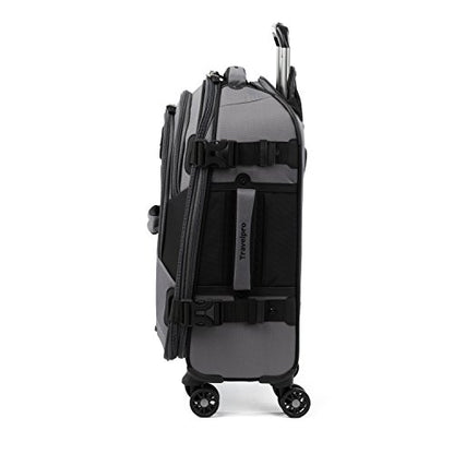 Travelpro Bold-Softside 확장 가능한 수하물 스피너 휠 포함, 그레이/블랙., 기내용 21인치, 볼드 - 스피너 휠이 있는 부드러운 확장 가능한 수하물 - color: 그레이/블랙., size: 기내용 21인치