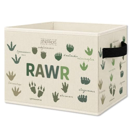 Dinosaur Nursery Dinotracks Rawr Storage Bins Box Collapsible Basket - color: Color39