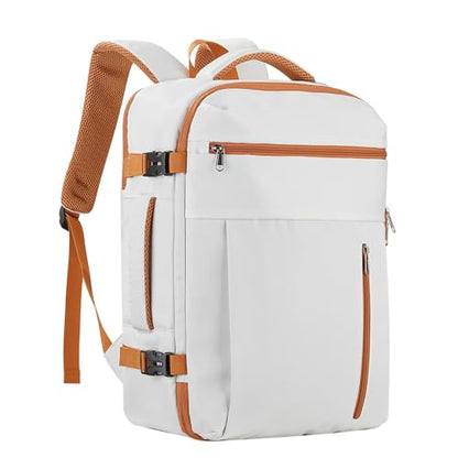Travel Backpack for Men Women, Carry On Laptop Backpack - color: White-brown