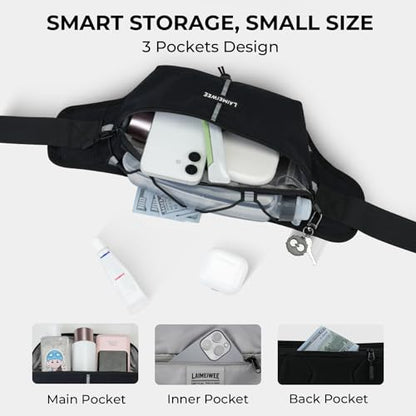 2LFanny Pack for Women Men, Anti‑theft Waist Bag with RFID Blocking - color: Black