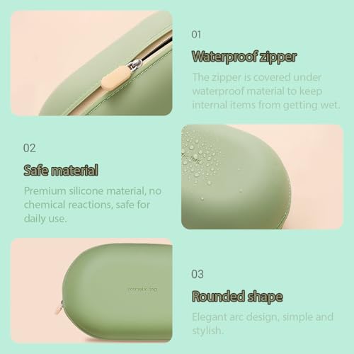Silicone Makeup Bag Zipper Closure Compact Travel Size Toiletry Pouch For Cosmetics Accessories And Travel Essentials Purple