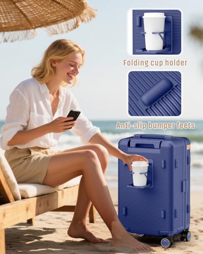 Joyway Luggage Sets 2 Piece, 22 Inch Carry On and 26 Inch Checked, Blue - color: Blue, size: 22+26 inch