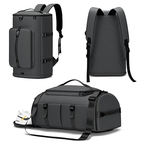 MIYCOO Gym Bag with Shoes Compartment, Duffle Bag, Backpack with Wet Pocket - color: Dark Gray-Style1