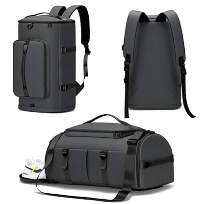 MIYCOO Gym Bag with Shoes Compartment, Duffle Bag, Backpack with Wet Pocket - color: Dark Gray-Style1