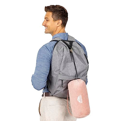 BlueHills Premium Soft Rolled Travel Blanket Airplane Long Flights - Pink - color: R02-pink