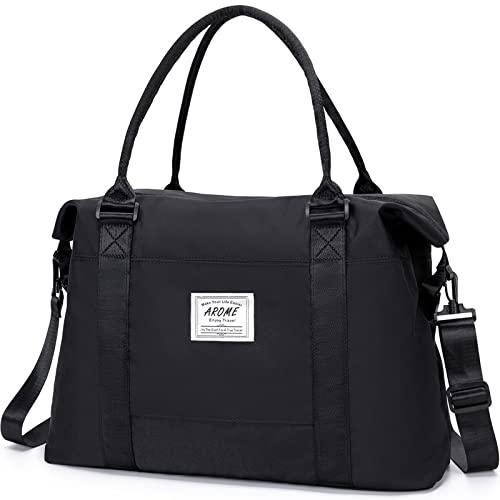 AROME Weekender Bags for Women, Travel Duffel Bag Overnight Weekend Bag - color: Black