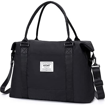 AROME Weekender Bags for Women, Travel Duffel Bag Overnight Weekend Bag - color: Black
