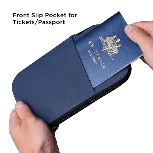 ALPAKA Zip Travel Wallet RFID Blocking Passport Holder Blue - color: Blue