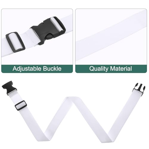 uxcell 4 Pcs Luggage Straps for Suitcases Luggage Connector Strap Buckle - color: White