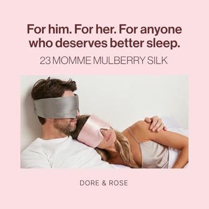 Dore & Rose Deep Sleep Mask, 100% Pure Silk Eye Mask for Sleeping - color: Pink