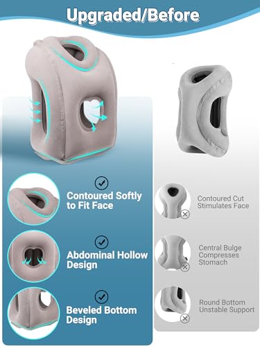 Maliton Inflatable Travel Pillow for Airplane Comfortable Sleeping, (Grey) - color: Grey