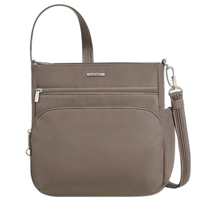 Travelon Anti-Theft Classic North/South Crossbody Bag - color: Hazelnut