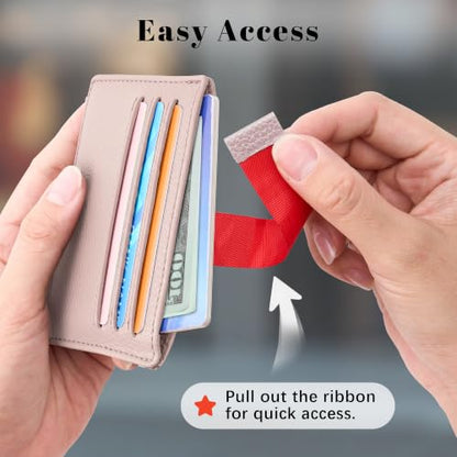 Airkit Small Slim ID Case, Womens Credit Card Holder Wallet, RFID Sleeve - color: Dusty Pink