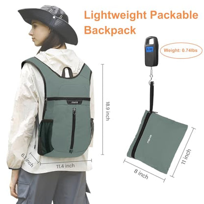 MOSISO Lightweight Hiking Daypack Packable Travel Hiking Backpack, Foldable Shoulder Bag with Front Vertical Pocket | 10L Small Lightweight Hiking Backpack with Front Vertical Pocket - size: Medium
