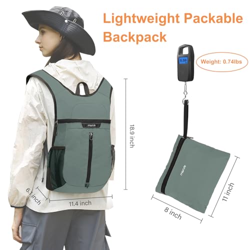 MOSISO Lightweight Hiking Daypack Packable Travel Hiking Backpack, Foldable Shoulder Bag with Front Vertical Pocket | 10L Small Lightweight Hiking Backpack with Front Vertical Pocket - size: Small