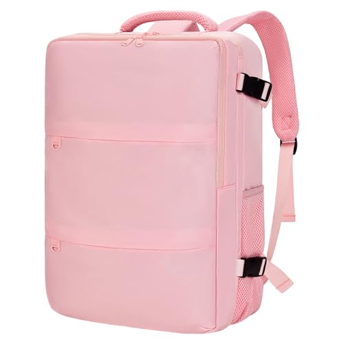 Travel Carry On Backpack for Women, TSA Approved 15.6" Laptop Daypack - color: Pink, size: Medium